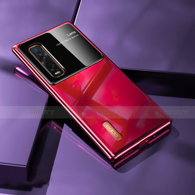 Custodia Plastica Rigida Cover Opaca P01 per Oppo Find X2 Pro Rosso