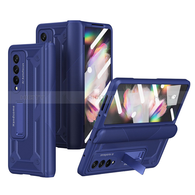 Custodia Plastica Rigida Cover Opaca R03 per Samsung Galaxy Z Fold3 5G Blu