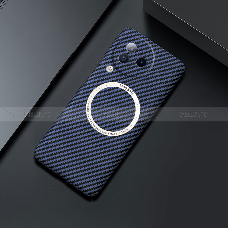 Custodia Plastica Rigida Cover Opaca Spigato con Mag-Safe Magnetic per Xiaomi Civi 3 5G Blu