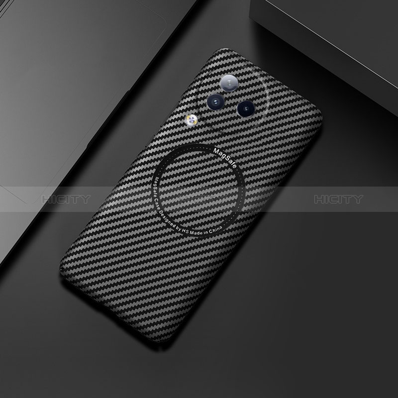 Custodia Plastica Rigida Cover Opaca Spigato con Mag-Safe Magnetic per Xiaomi Civi 3 5G Nero