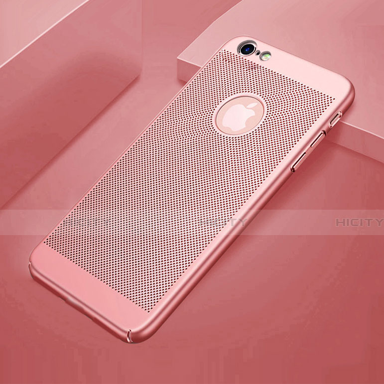 Custodia Plastica Rigida Cover Perforato per Apple iPhone 6 Plus Oro Rosa