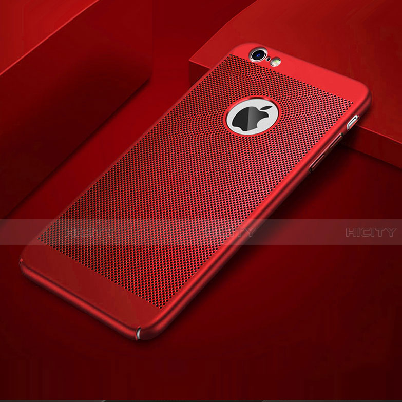 Custodia Plastica Rigida Cover Perforato per Apple iPhone 6S Plus Rosso