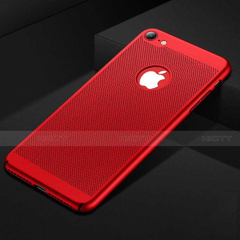 Custodia Plastica Rigida Cover Perforato per Apple iPhone 8 Rosso