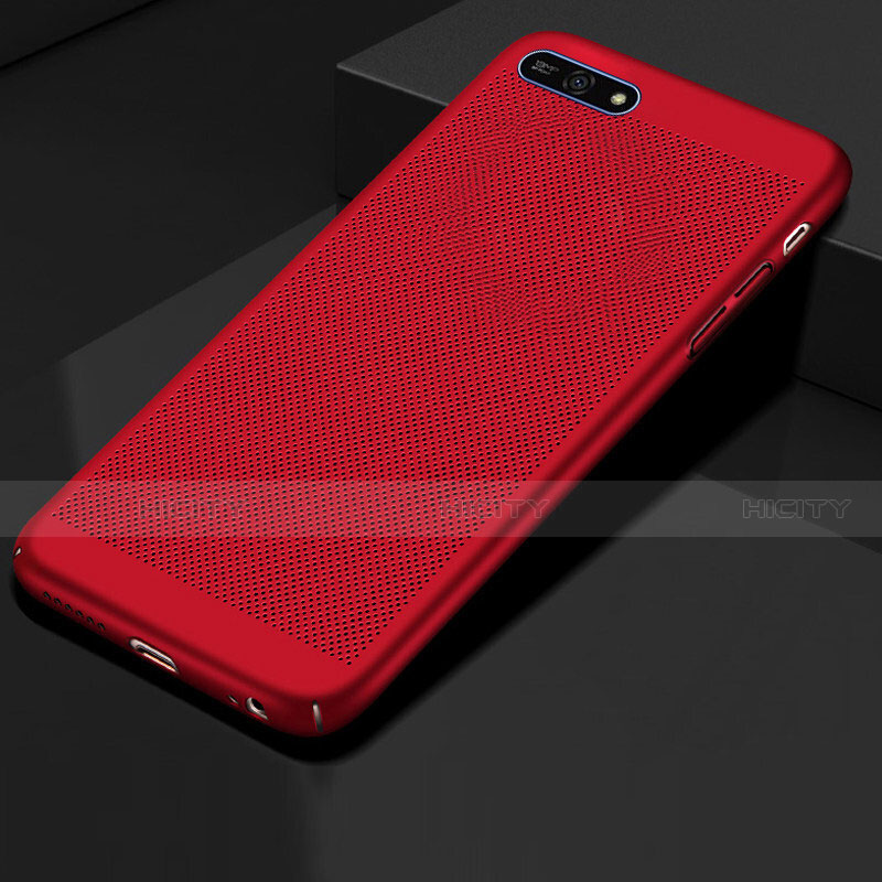 Custodia Plastica Rigida Cover Perforato per Huawei Y6 Prime (2018) Rosso