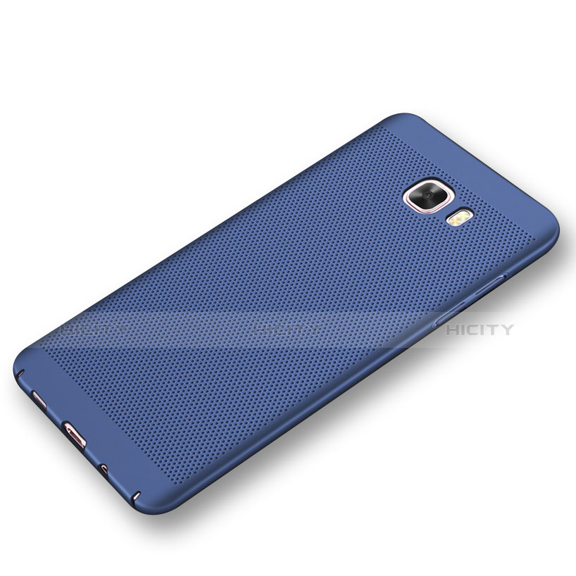 Custodia Plastica Rigida Cover Perforato per Samsung Galaxy C9 Pro C9000 Blu
