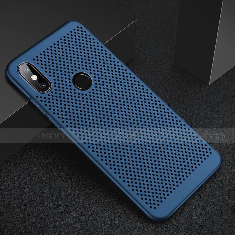 Custodia Plastica Rigida Cover Perforato per Xiaomi Redmi 6 Pro Blu