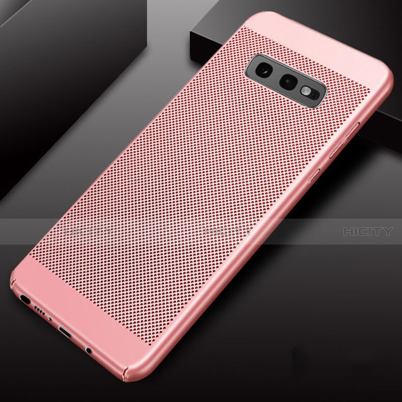 Custodia Plastica Rigida Cover Perforato W01 per Samsung Galaxy S10e Oro Rosa