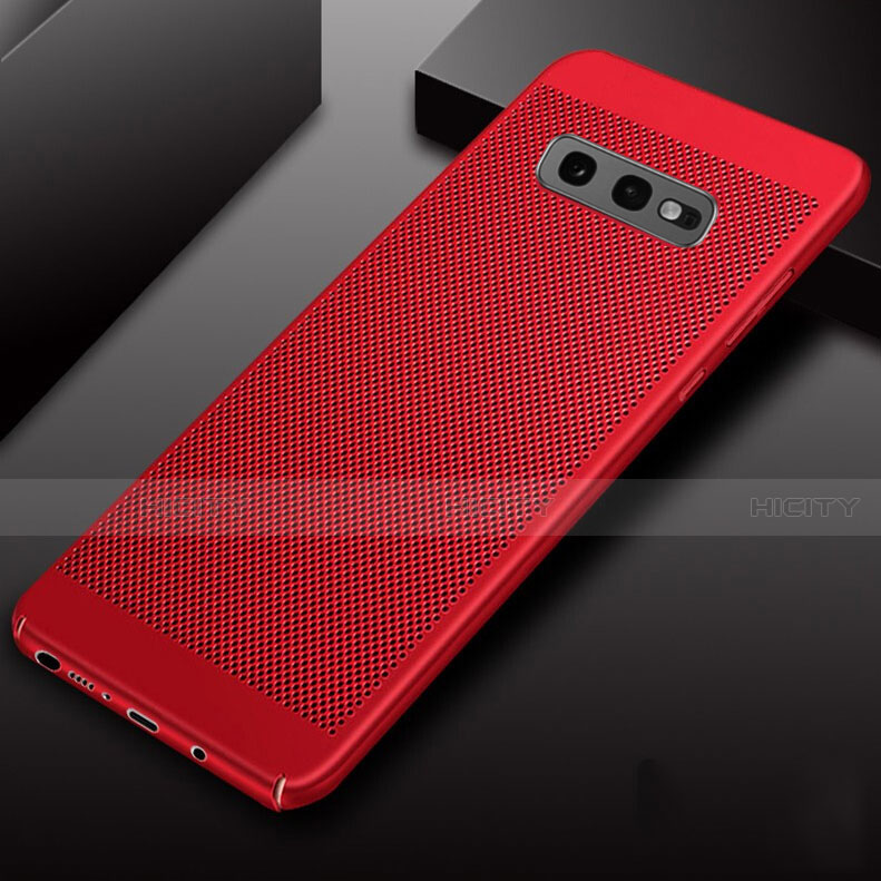 Custodia Plastica Rigida Cover Perforato W01 per Samsung Galaxy S10e Rosso