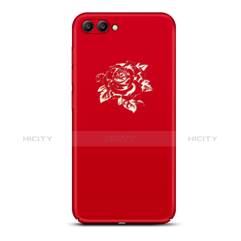 Custodia Plastica Rigida Fiori per Huawei Nova 2S Rosso