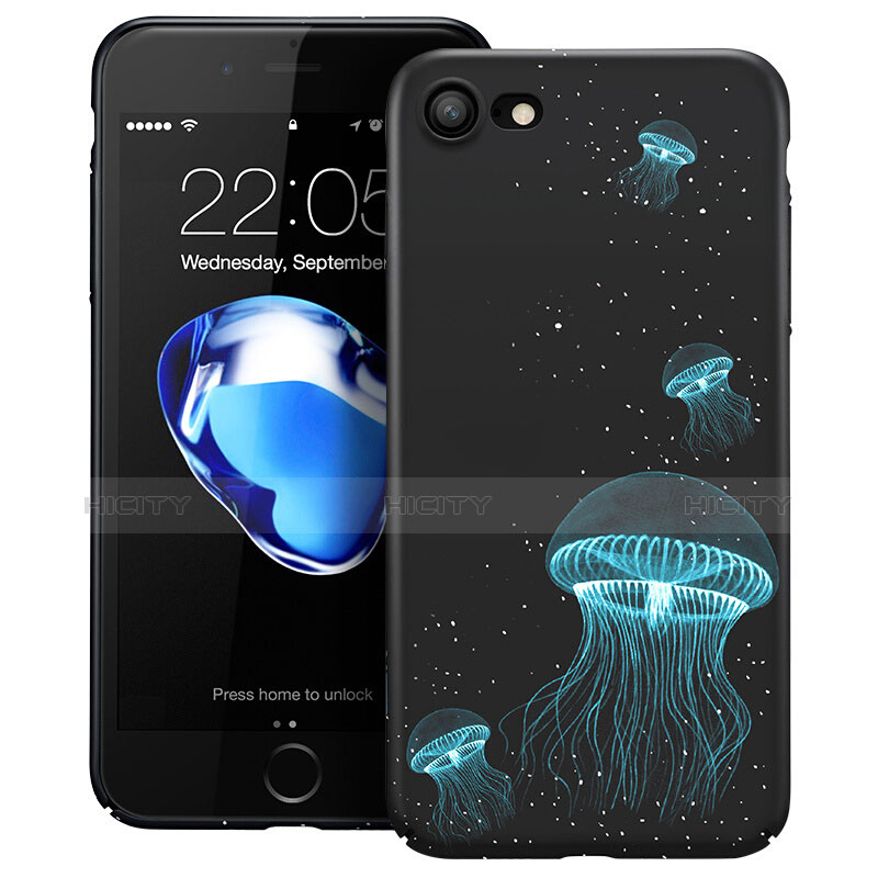 Custodia Plastica Rigida Fluorescenza per Apple iPhone 8 Nero