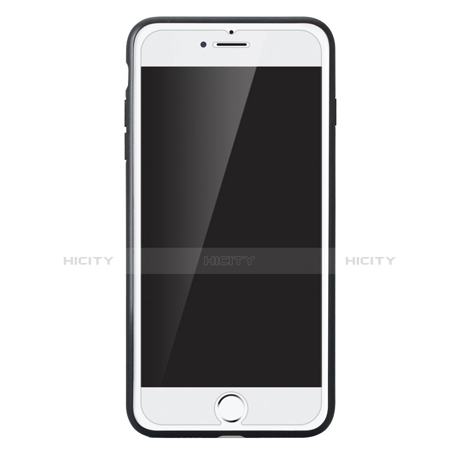Custodia Plastica Rigida In Pelle per Apple iPhone 8 Plus Nero