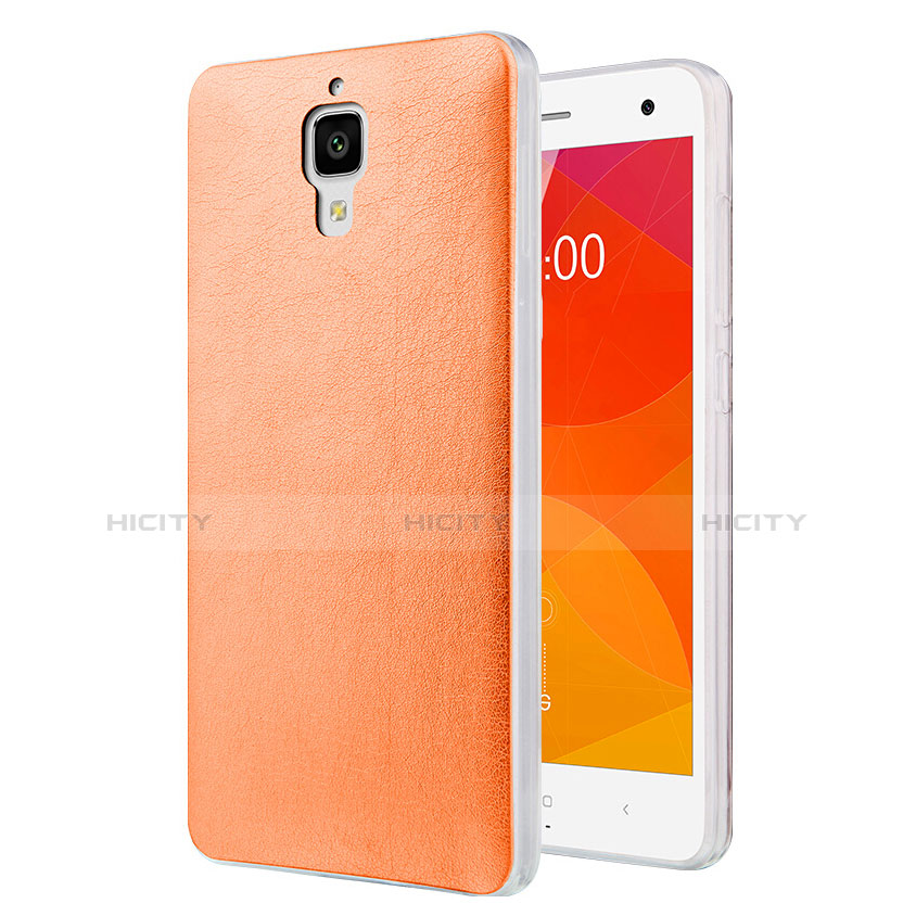 Custodia Plastica Rigida In Pelle per Xiaomi Mi 4 Arancione