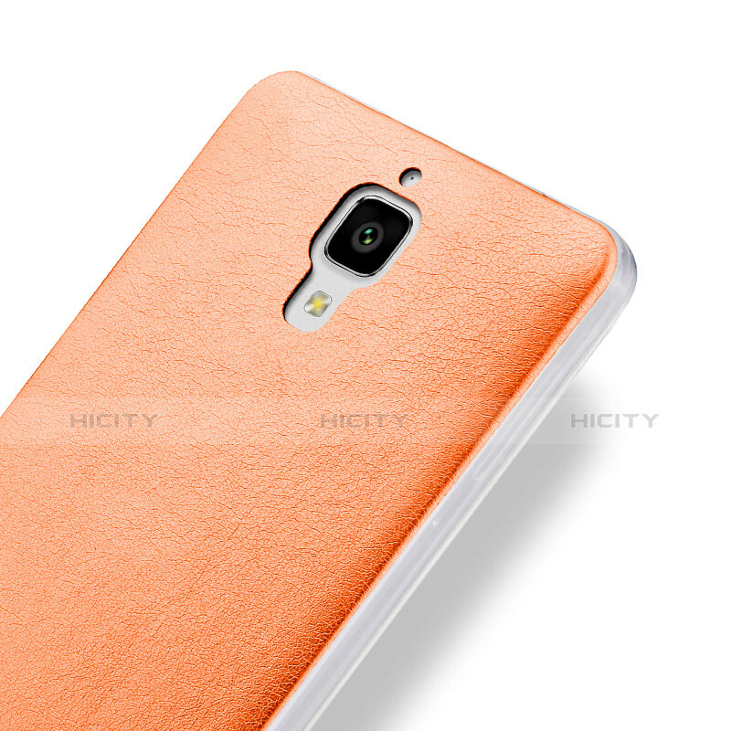 Custodia Plastica Rigida In Pelle per Xiaomi Mi 4 Arancione