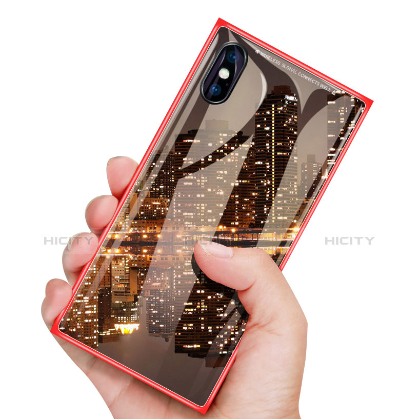 Custodia Plastica Rigida Laterale Cover Opaca Fronte e Retro 360 Gradi per Apple iPhone Xs Rosso