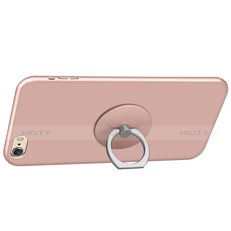 Custodia Plastica Rigida Opaca con Anello Supporto A01 per Apple iPhone 6S Oro Rosa