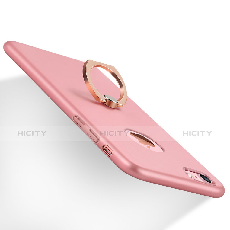 Custodia Plastica Rigida Opaca con Anello Supporto A01 per Apple iPhone 7 Rosa