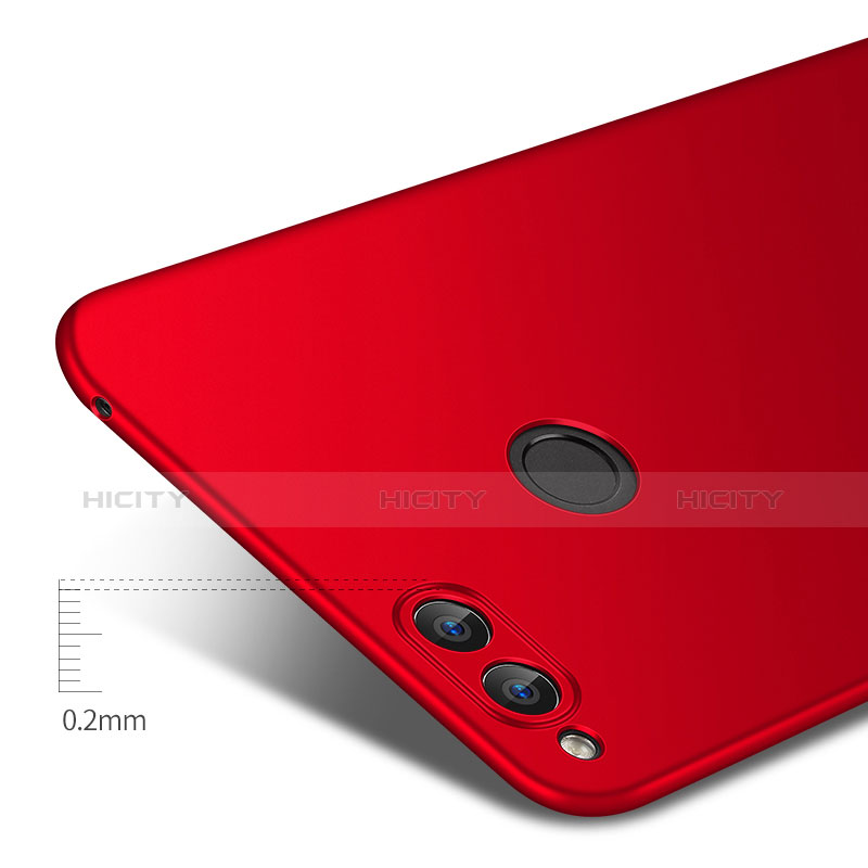 Custodia Plastica Rigida Opaca con Anello Supporto A01 per Huawei Honor 7X Rosso