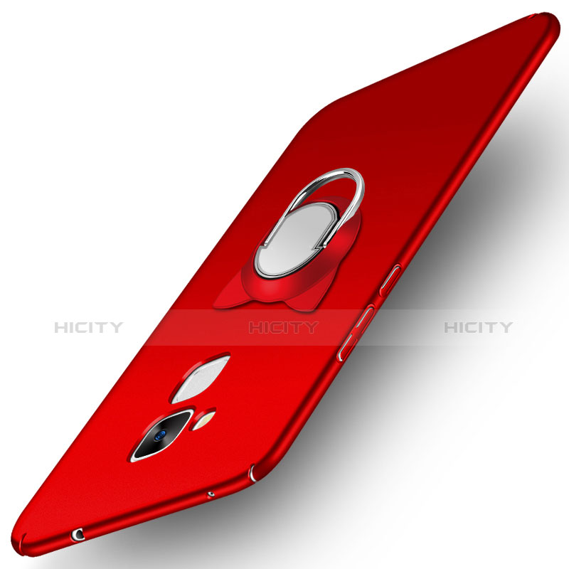 Custodia Plastica Rigida Opaca con Anello Supporto A02 per Huawei GR5 Mini Rosso