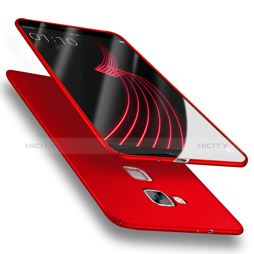 Custodia Plastica Rigida Opaca con Anello Supporto A02 per Huawei Mate 7 Rosso