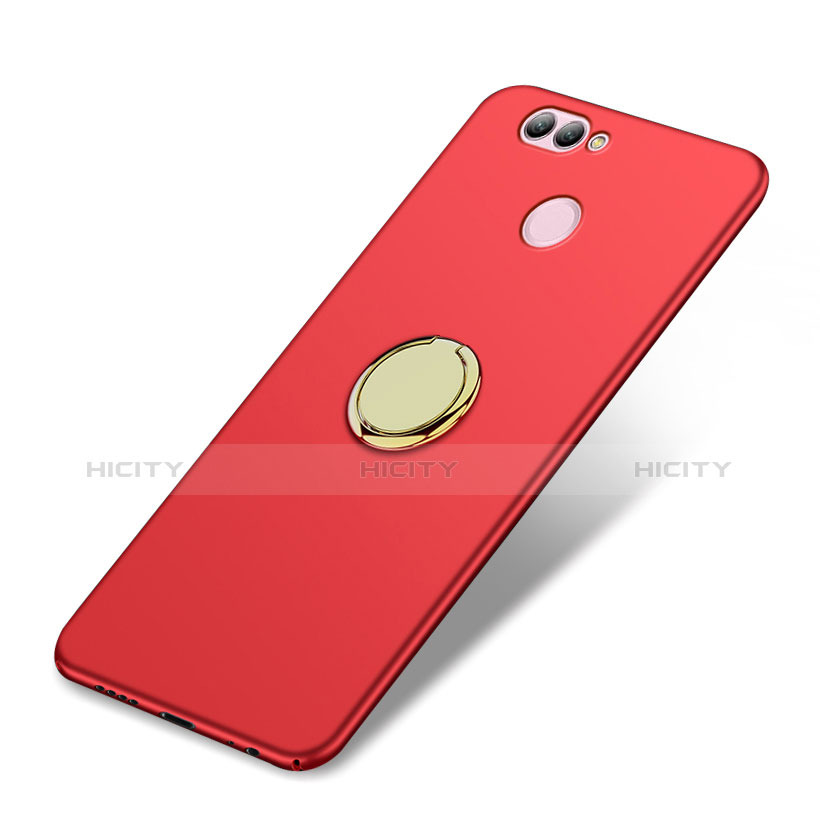 Custodia Plastica Rigida Opaca con Anello Supporto A02 per Huawei Nova 2 Plus Rosso