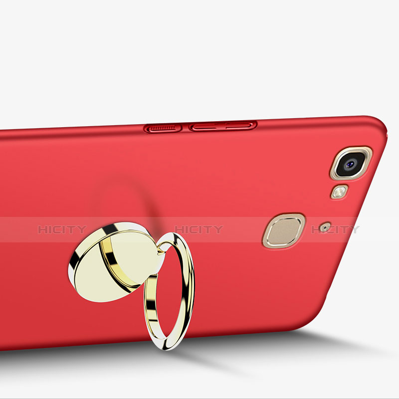 Custodia Plastica Rigida Opaca con Anello Supporto A02 per Huawei P8 Lite Smart Rosso