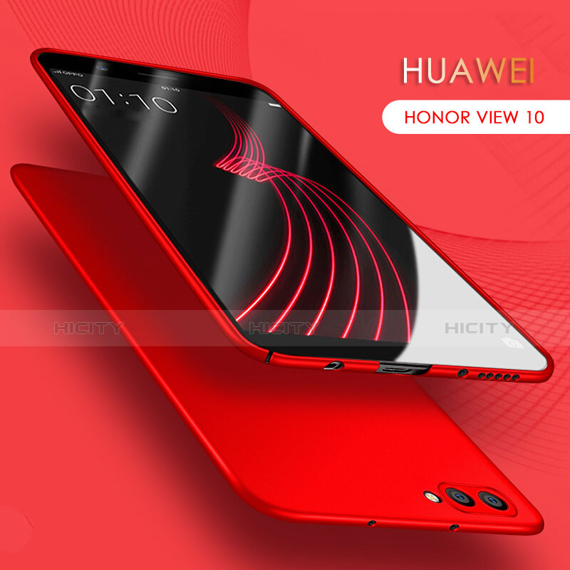 Custodia Plastica Rigida Opaca con Anello Supporto A03 per Huawei Honor V10 Rosso