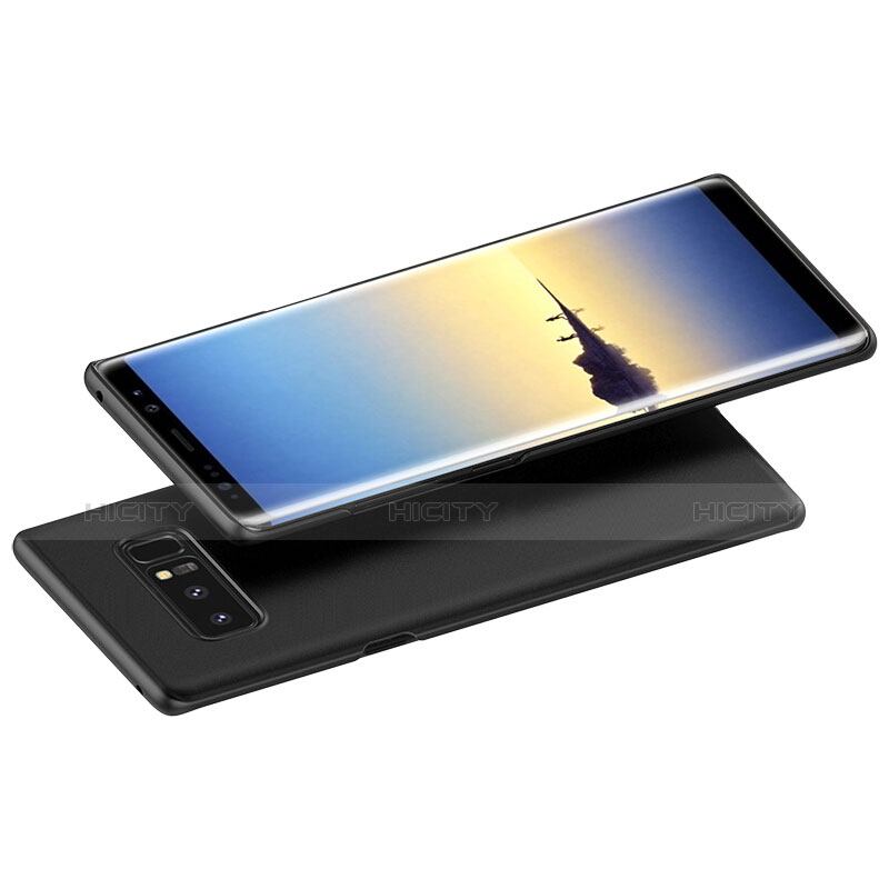 Custodia Plastica Rigida Opaca con Anello Supporto A03 per Samsung Galaxy Note 8 Duos N950F Nero