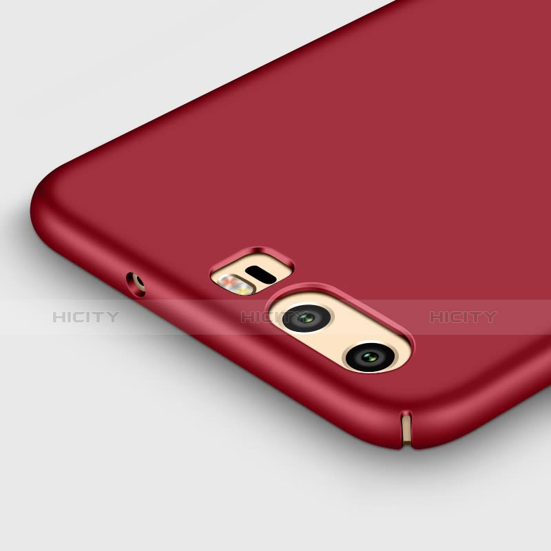 Custodia Plastica Rigida Opaca con Anello Supporto A05 per Huawei P10 Rosso