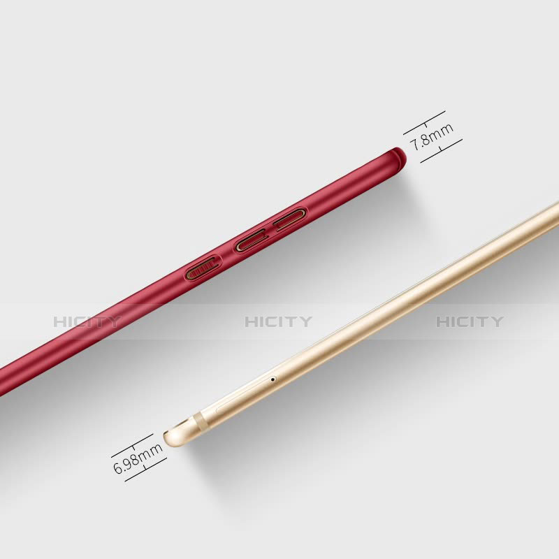 Custodia Plastica Rigida Opaca con Anello Supporto A05 per Huawei P10 Rosso