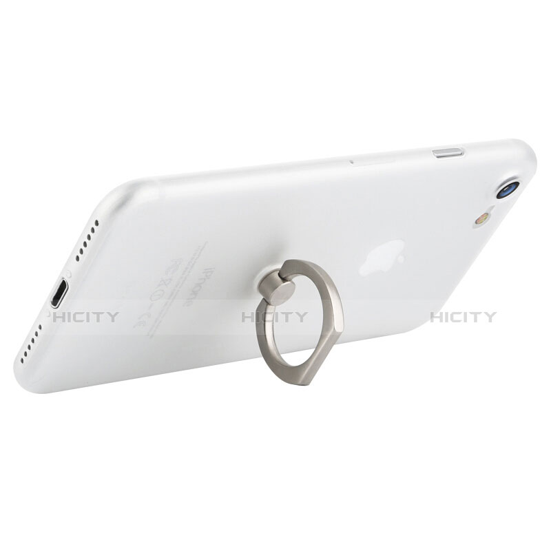 Custodia Plastica Rigida Opaca con Anello Supporto F01 per Apple iPhone 8 Bianco