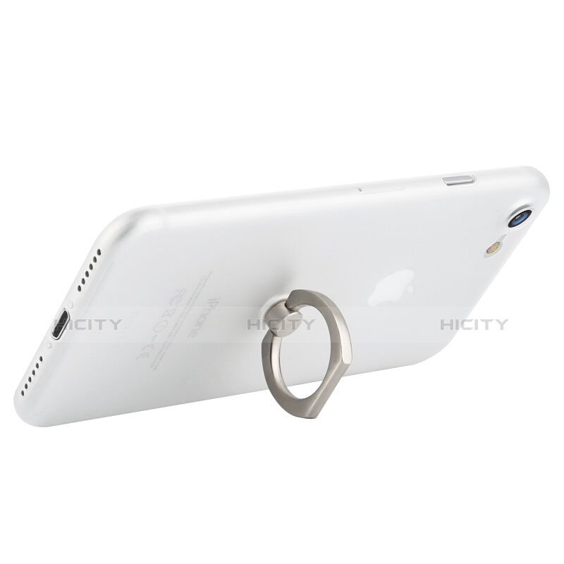 Custodia Plastica Rigida Opaca con Anello Supporto F01 per Apple iPhone 8 Bianco