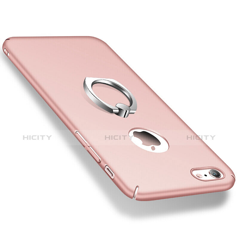 Custodia Plastica Rigida Opaca con Anello Supporto per Apple iPhone 6S Rosa