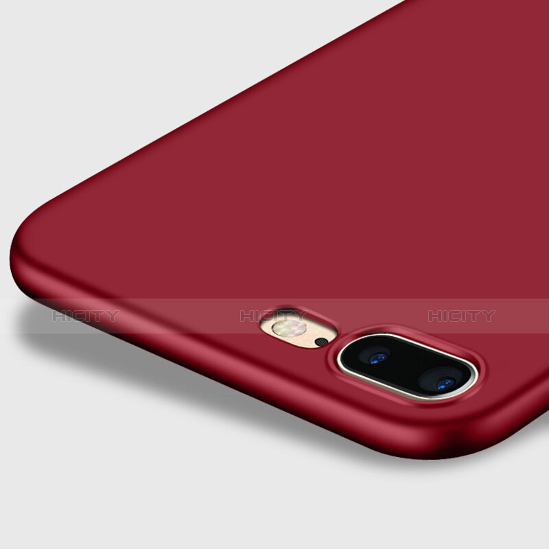 Custodia Plastica Rigida Opaca con Anello Supporto per Apple iPhone 7 Plus Rosso