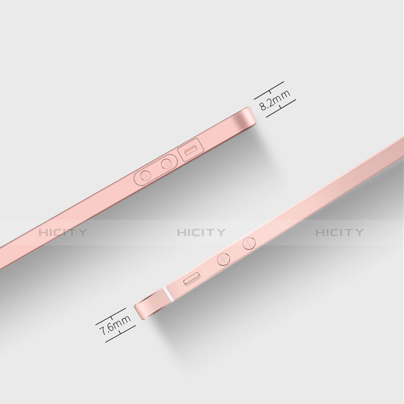 Custodia Plastica Rigida Opaca con Anello Supporto per Apple iPhone SE Rosa