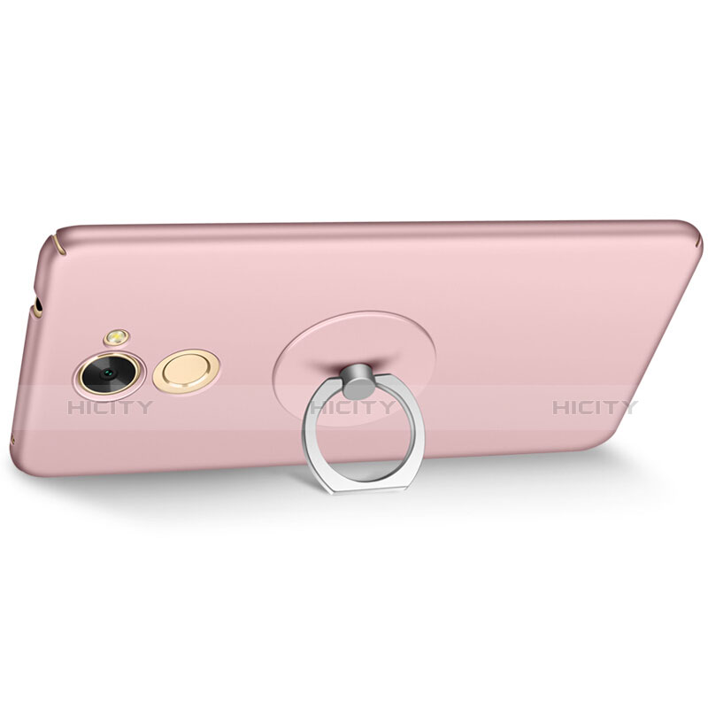 Custodia Plastica Rigida Opaca con Anello Supporto per Huawei Enjoy 7 Plus Rosa