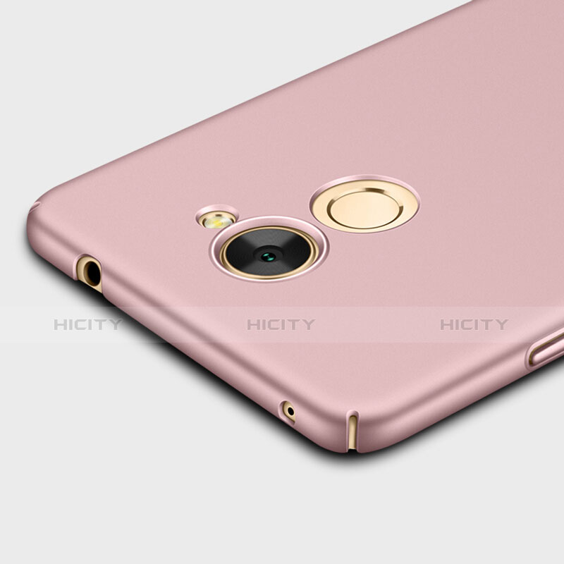 Custodia Plastica Rigida Opaca con Anello Supporto per Huawei Enjoy 7 Plus Rosa