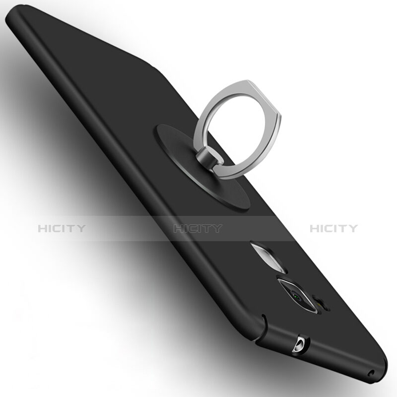 Custodia Plastica Rigida Opaca con Anello Supporto per Huawei GR5 Mini Nero