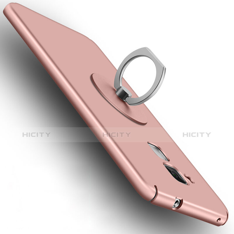 Custodia Plastica Rigida Opaca con Anello Supporto per Huawei GR5 Mini Oro Rosa
