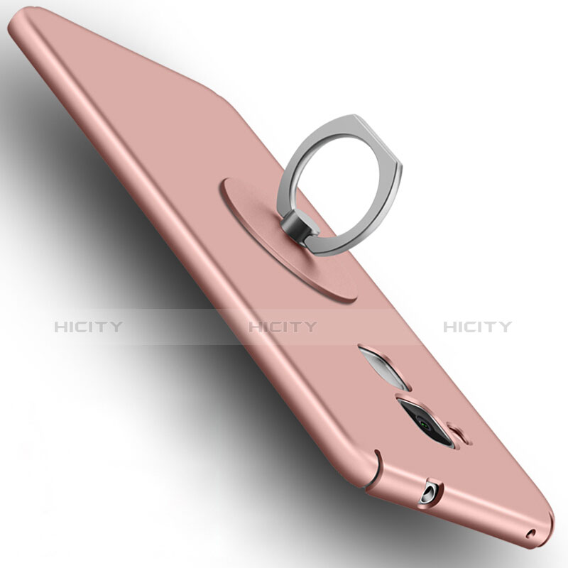 Custodia Plastica Rigida Opaca con Anello Supporto per Huawei Honor 5C Oro Rosa