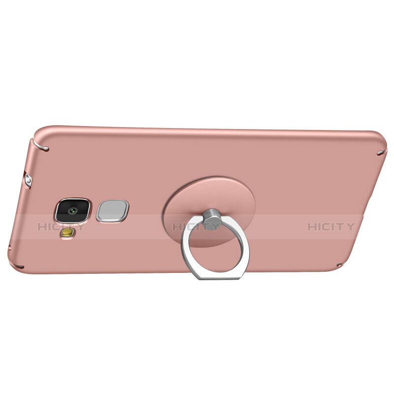 Custodia Plastica Rigida Opaca con Anello Supporto per Huawei Honor 5C Oro Rosa