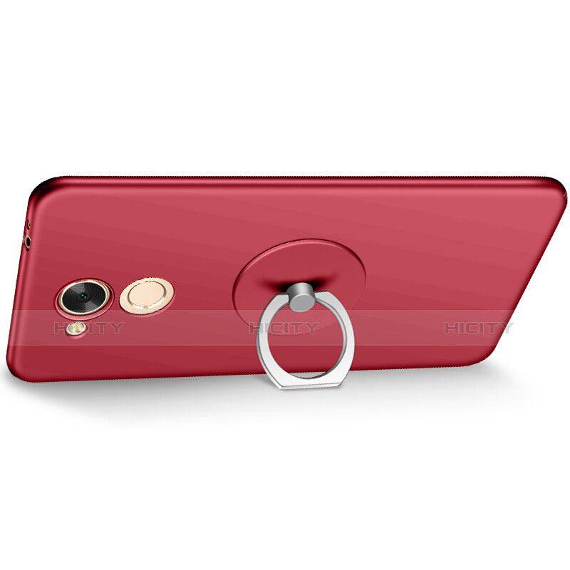 Custodia Plastica Rigida Opaca con Anello Supporto per Huawei Honor 6C Pro Rosso