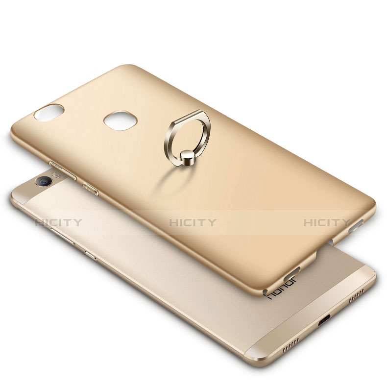 Custodia Plastica Rigida Opaca con Anello Supporto per Huawei Honor Note 8 Oro
