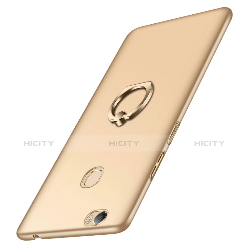 Custodia Plastica Rigida Opaca con Anello Supporto per Huawei Honor V8 Max Oro