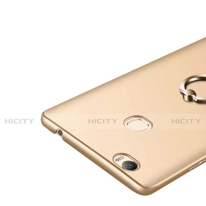 Custodia Plastica Rigida Opaca con Anello Supporto per Huawei Honor V8 Max Oro