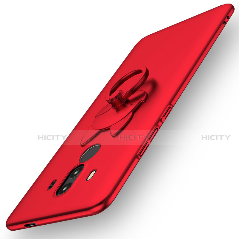 Custodia Plastica Rigida Opaca con Anello Supporto per Huawei Mate 10 Pro Rosso
