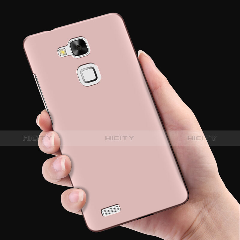 Custodia Plastica Rigida Opaca con Anello Supporto per Huawei Mate 7 Rosa