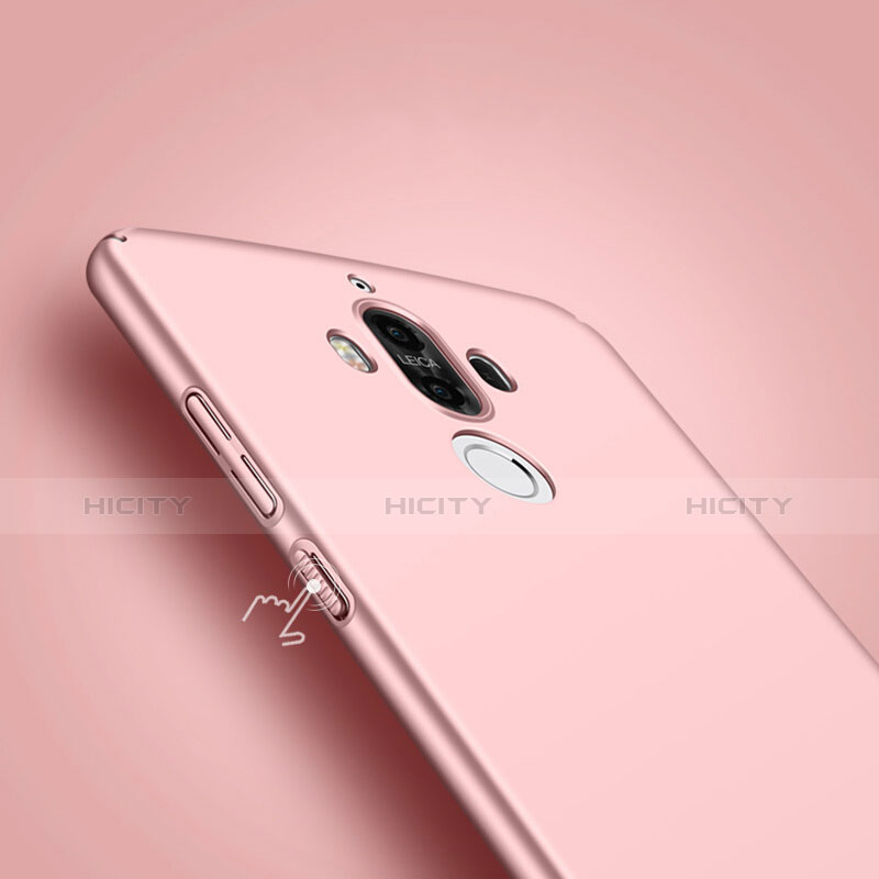 Custodia Plastica Rigida Opaca con Anello Supporto per Huawei Mate 9 Oro Rosa
