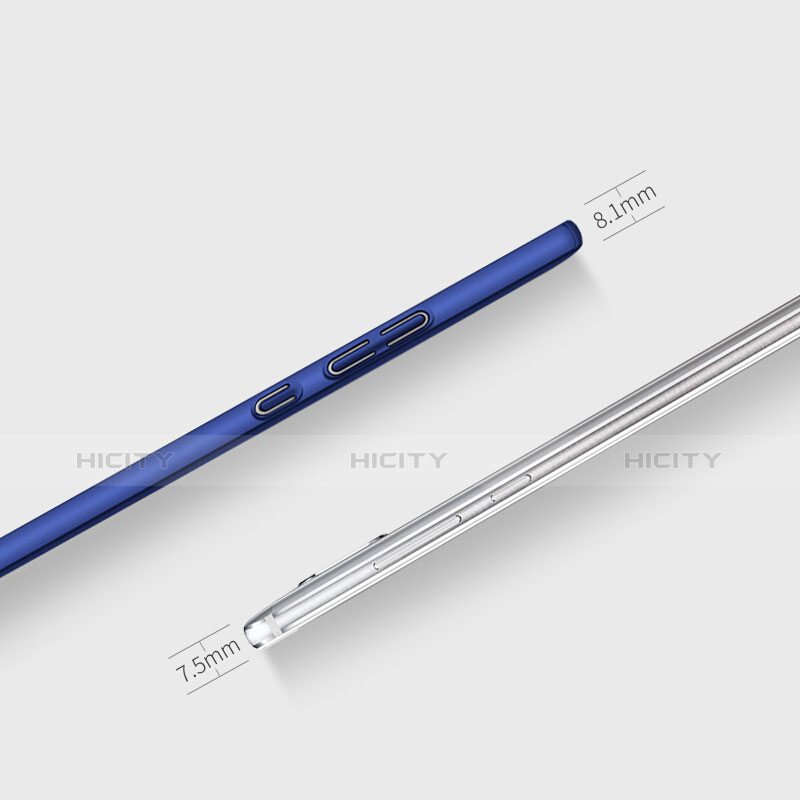 Custodia Plastica Rigida Opaca con Anello Supporto per Huawei Mate 9 Pro Blu