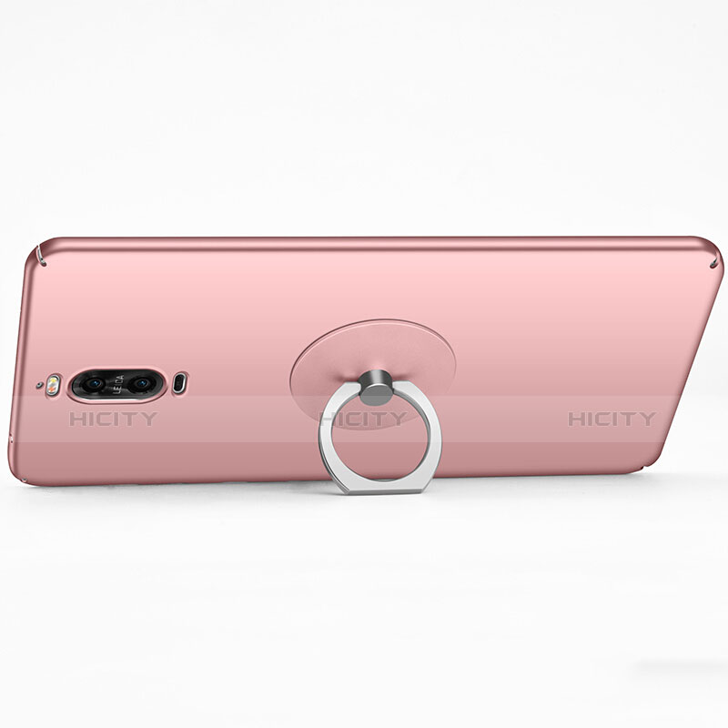 Custodia Plastica Rigida Opaca con Anello Supporto per Huawei Mate 9 Pro Oro Rosa