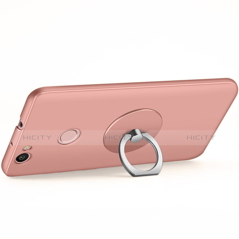 Custodia Plastica Rigida Opaca con Anello Supporto per Huawei Nova Oro Rosa